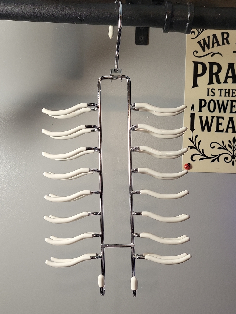 Multi-Tier White Closet Tie, Scarf Or Accessory Hanger